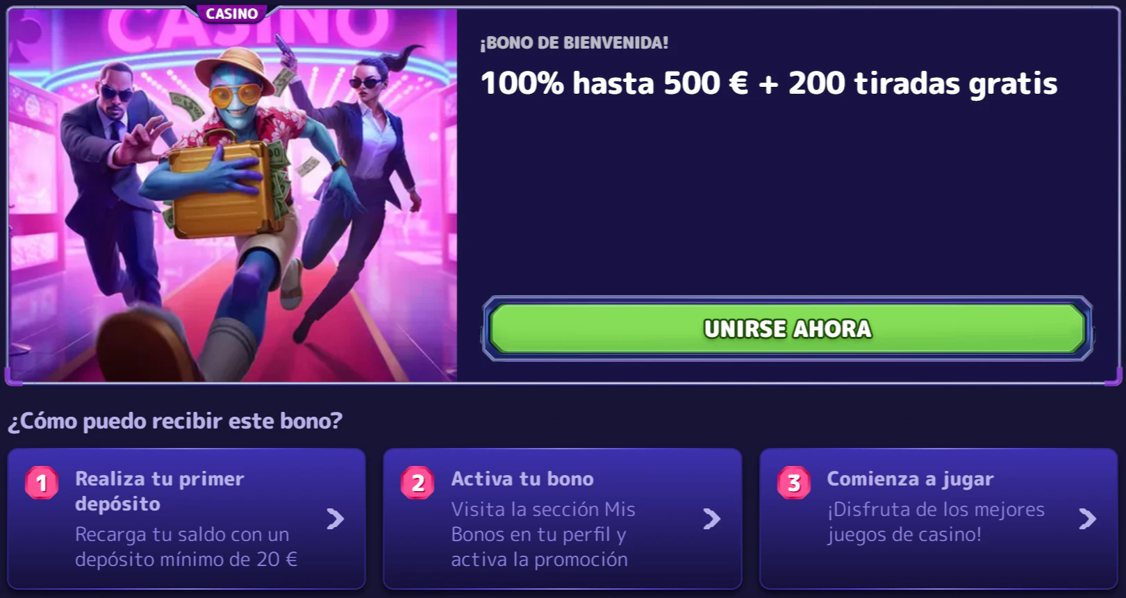 Bono de bienvenida de Alf Casino